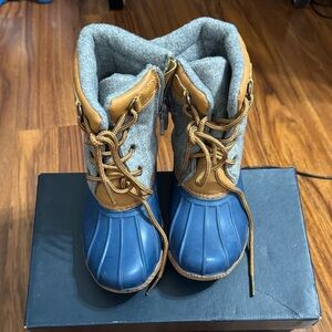 Kids Blue and Brown Boots